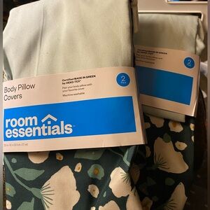 4 Set Room Essentials Blue BODY PILLOW COVERS